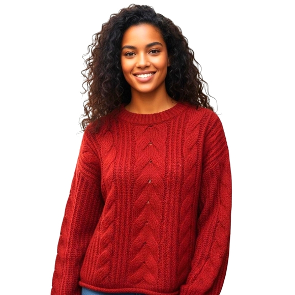 Universal Thread Sweaters - Universal Thread New Red Cable Knit Crew Neck Pullover Sweater Sz S, New
